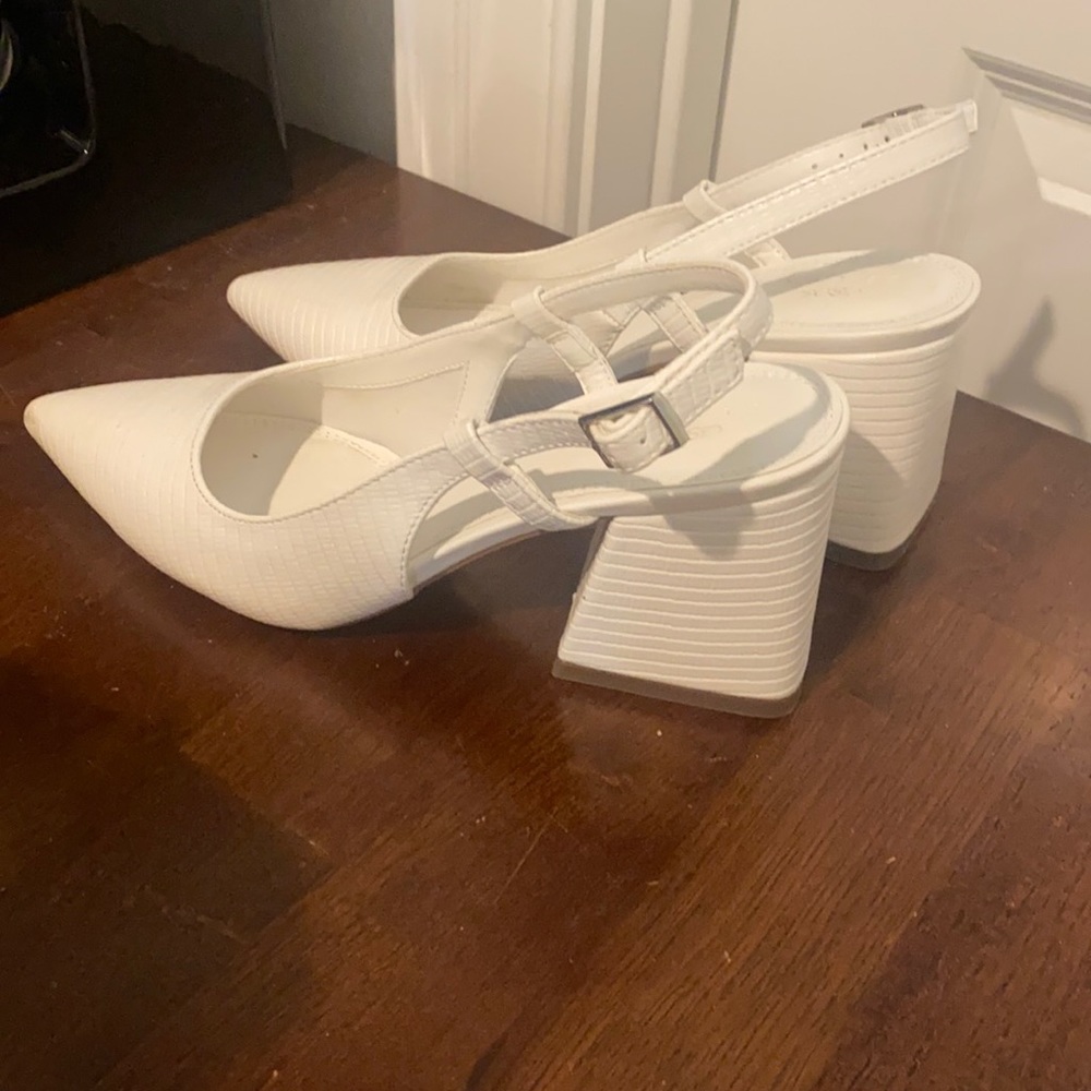 ASOS white wedding shoes. Worn once for ceremony only. Like new.
